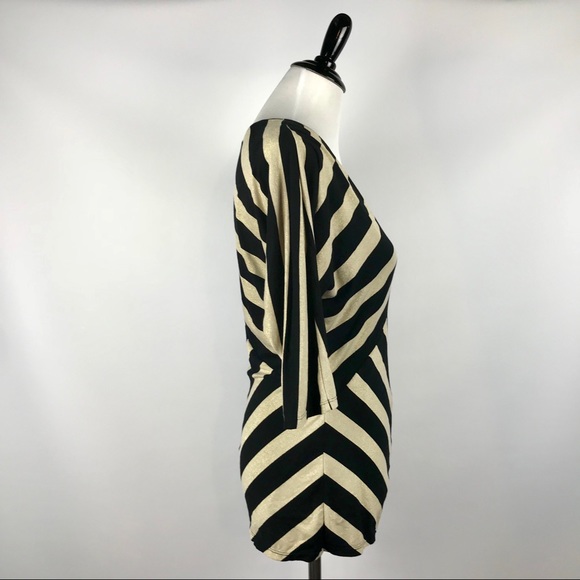 White House Black Market Gold/Black Blouse Size S - Picture 3 of 6